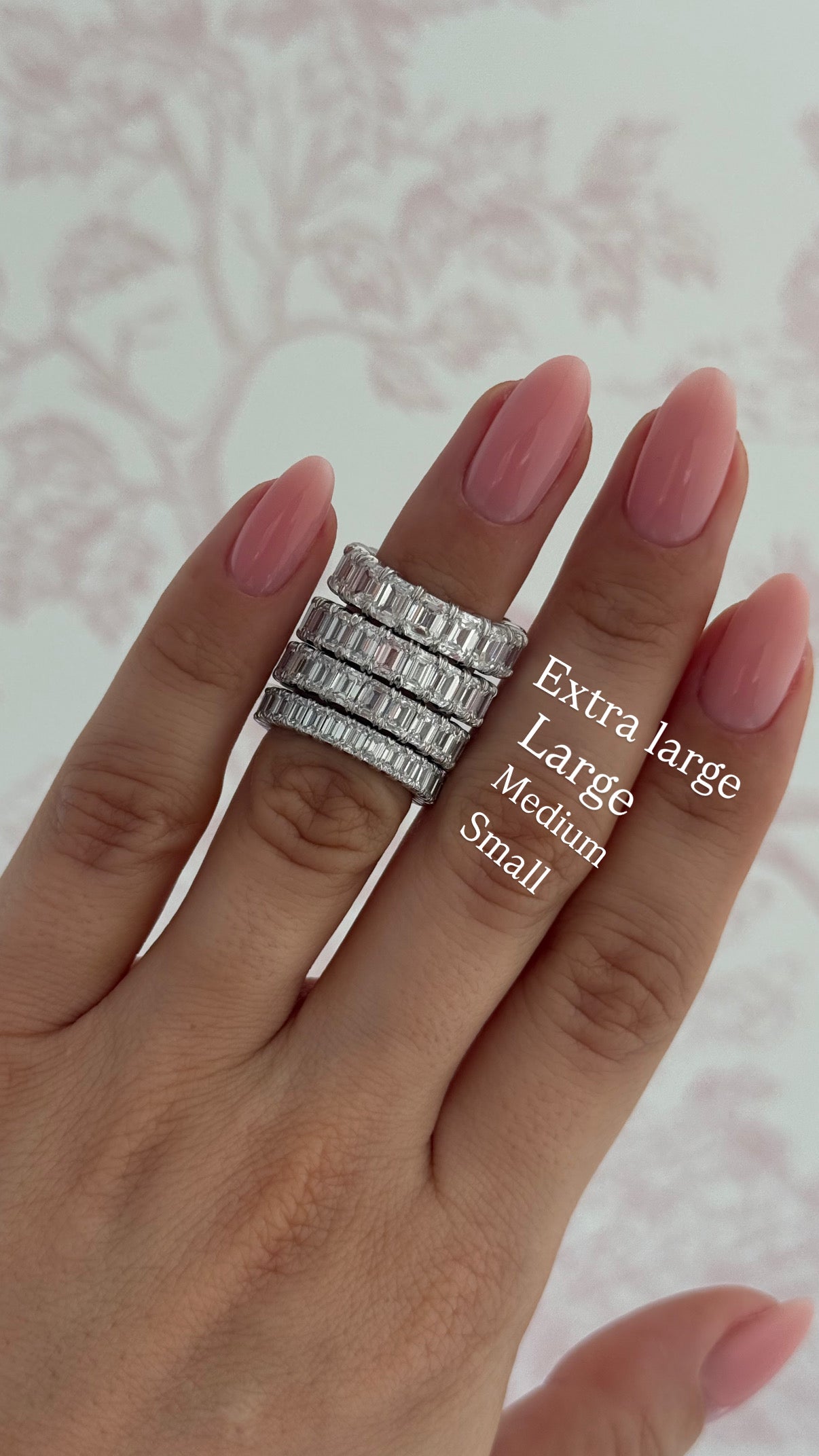 Large Emerald Diamond Eternity Band
