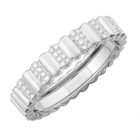Diamond Pavé Fluted Band