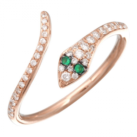 Snake Ring + Gemstone Eyes