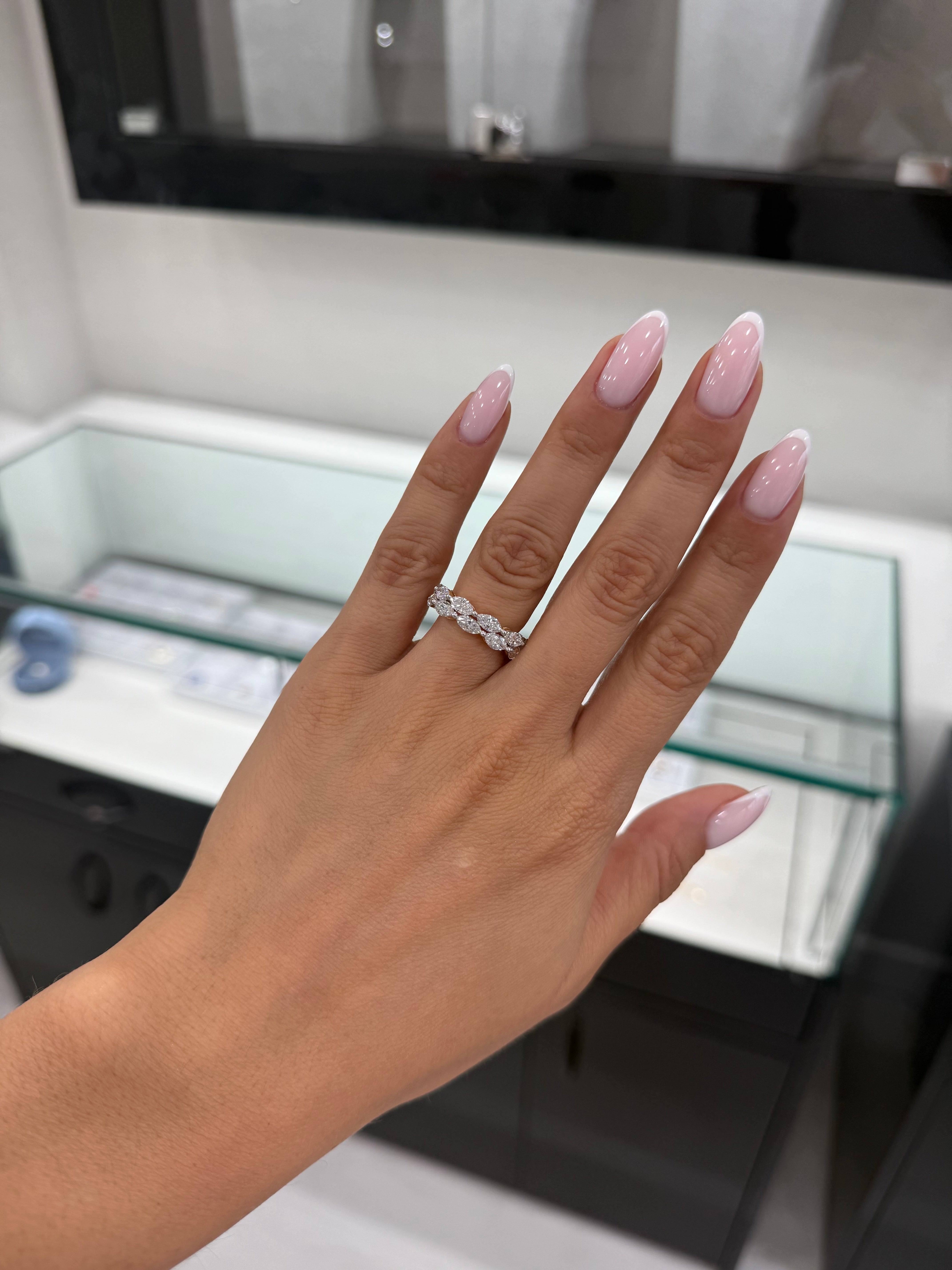 Double Row Marquise Cut Lab Band