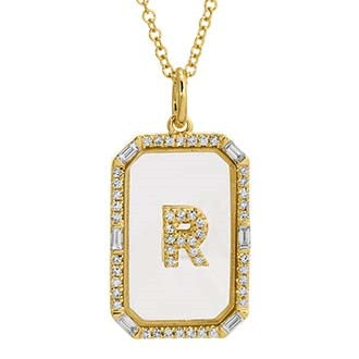Diamond Initial Crystal Tag