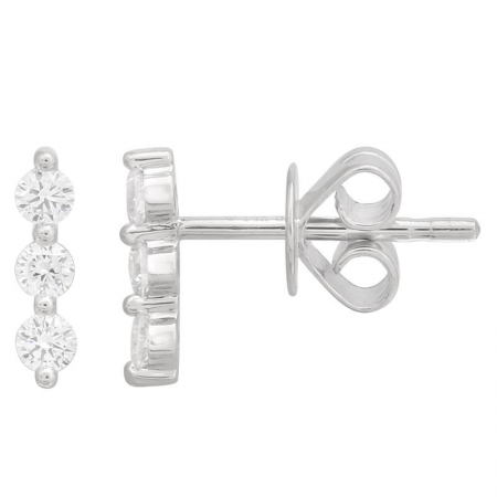 3 Linear Diamond Stud