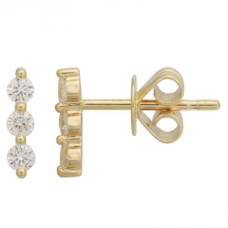 3 Linear Diamond Stud