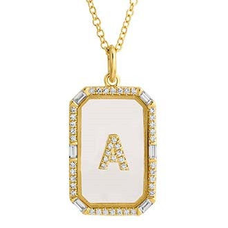 Diamond Initial Crystal Tag