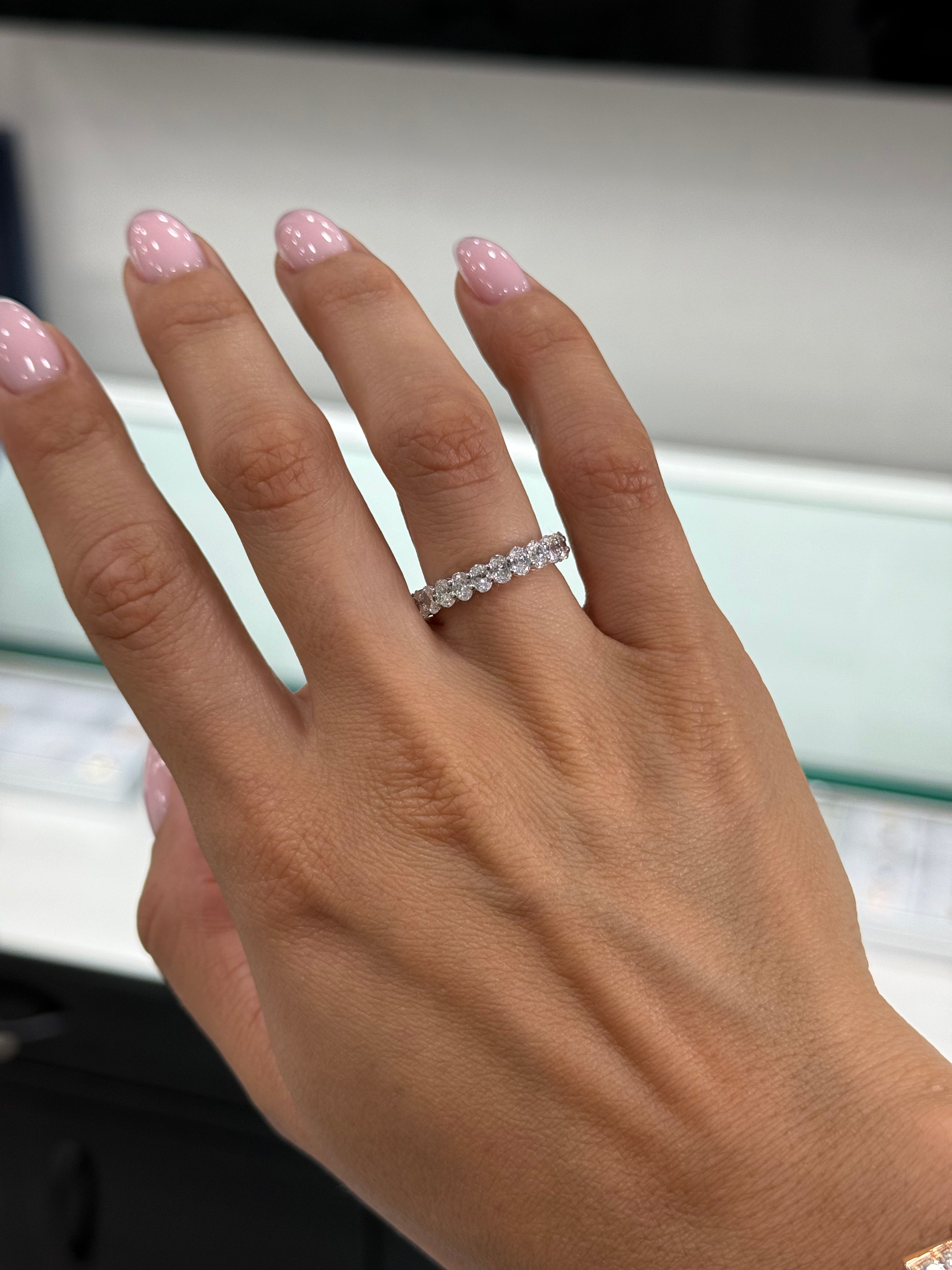 Small Oval Diamond Eternity Band