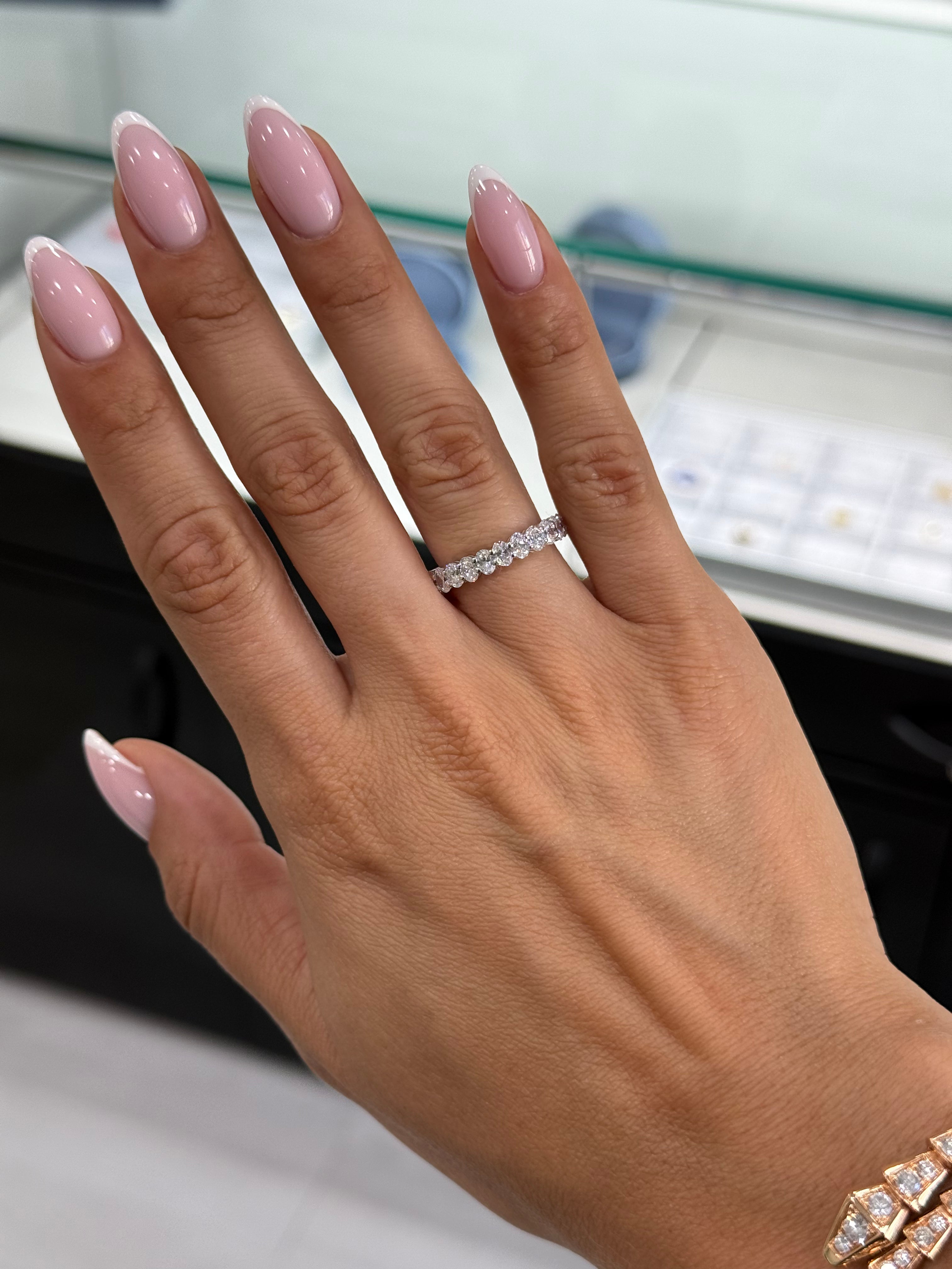 Small Oval Diamond Eternity Band