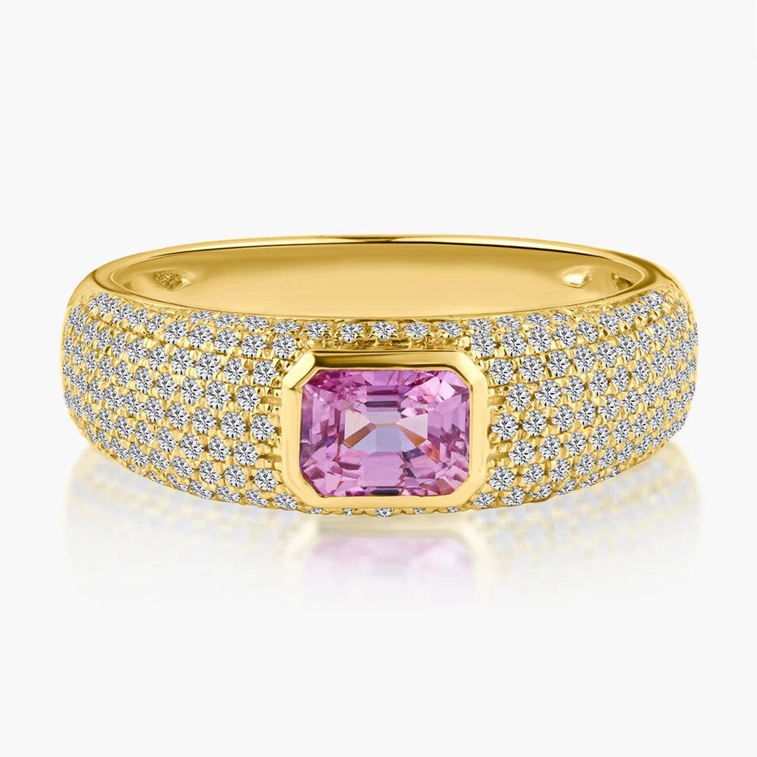 Pavé Gemstone Cigar Ring