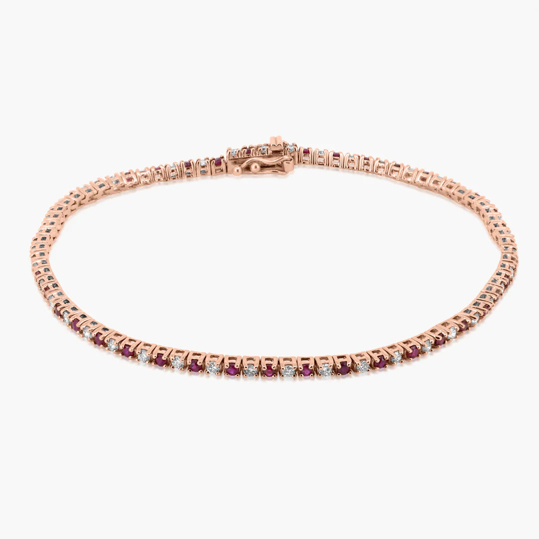 Ruby + Diamond Tennis Bracelet
