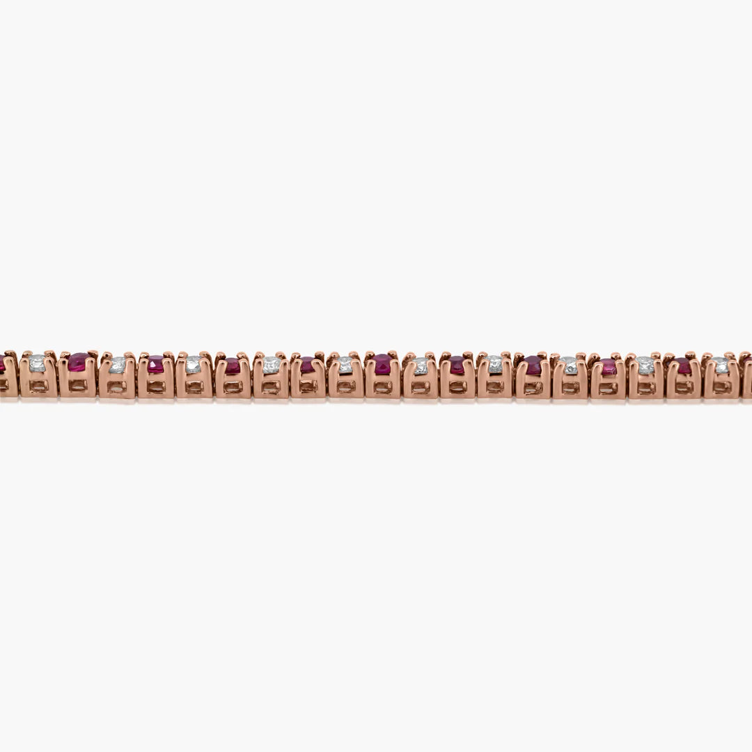 Ruby + Diamond Tennis Bracelet