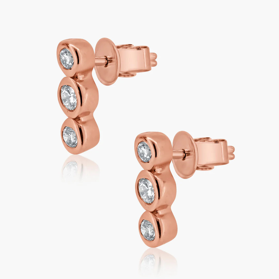 Triple Bezeled Diamond Studs