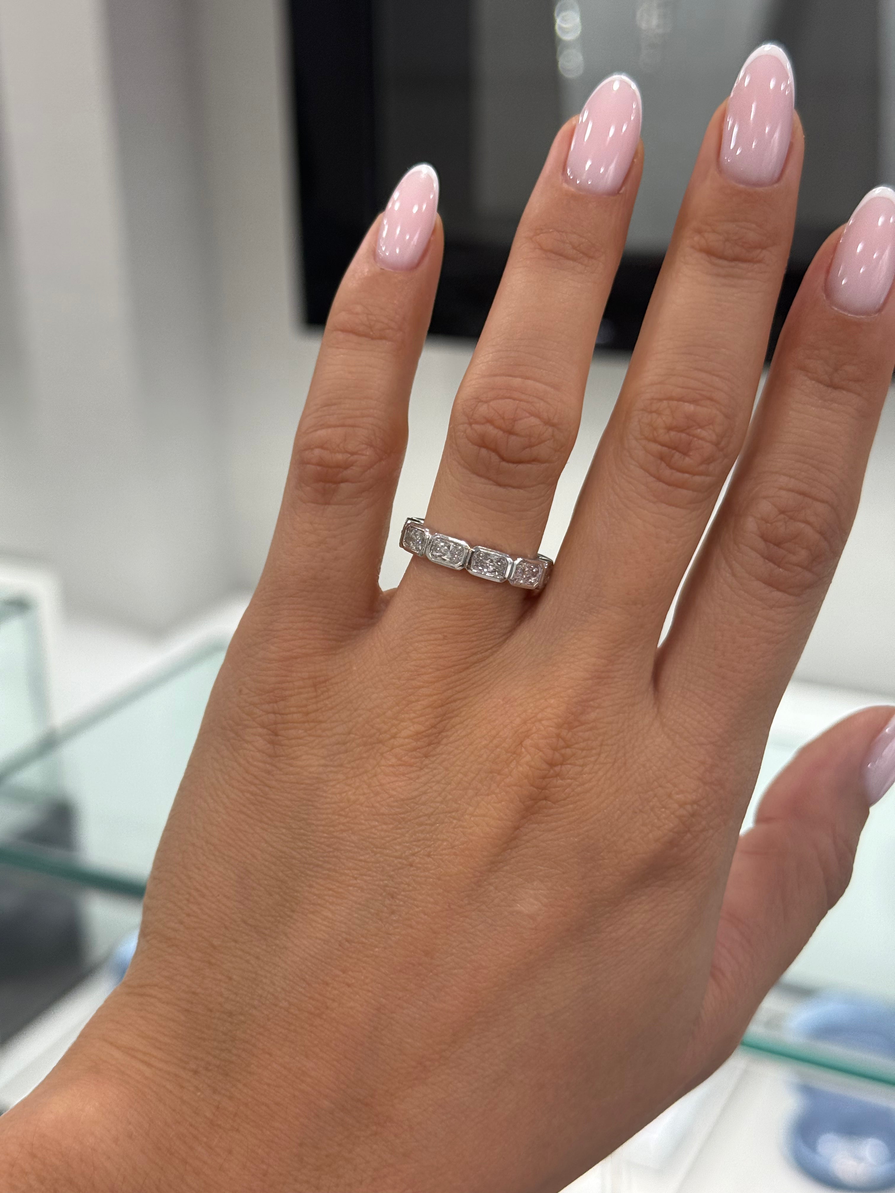 Bezeled East to West Radiant Cut Lab Band