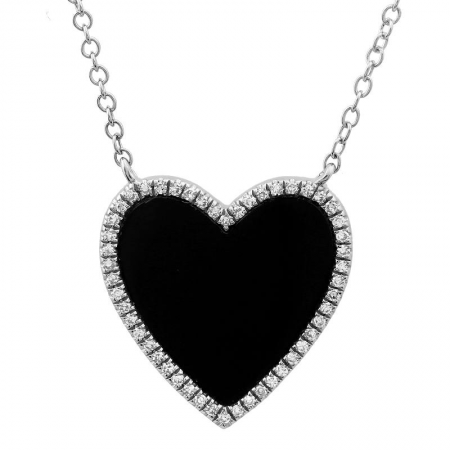 15mm Pavé Stone Heart Necklace