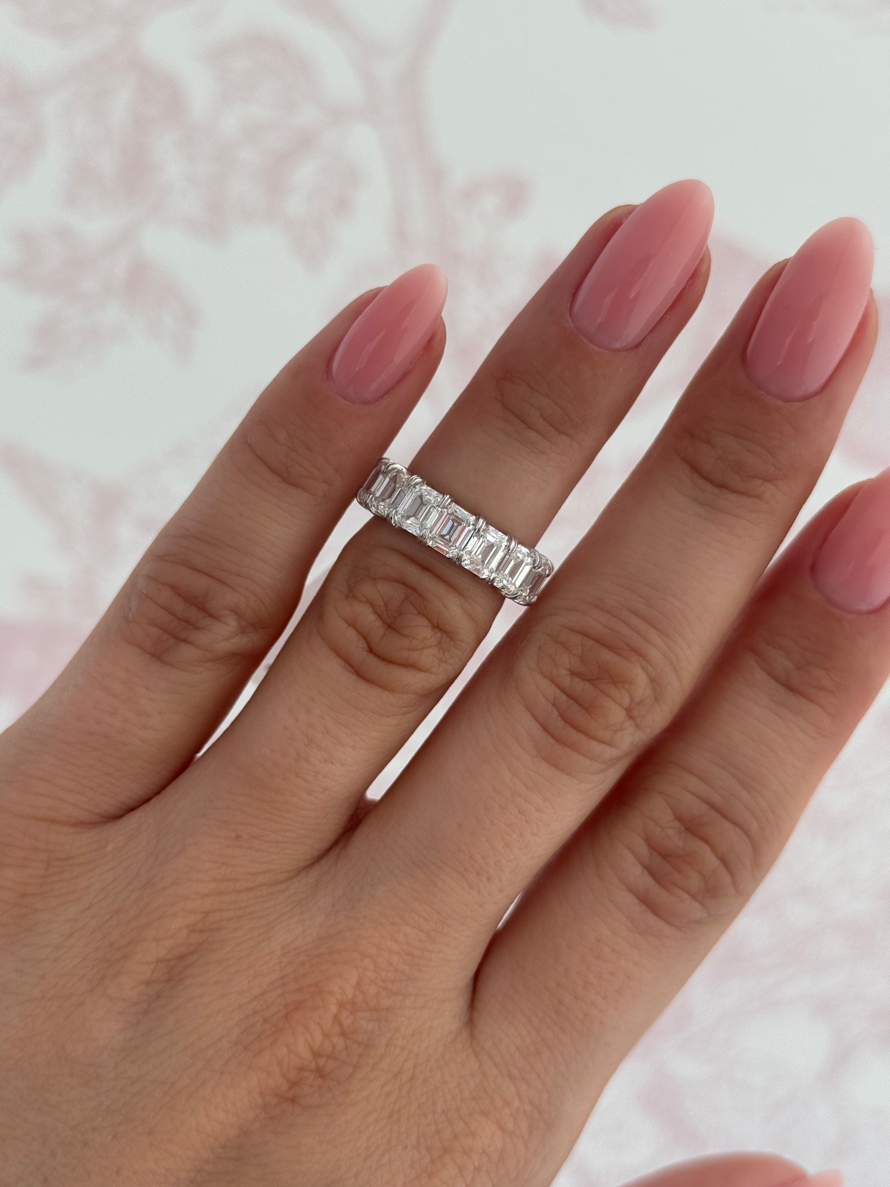 XL Emerald Diamond Eternity Band