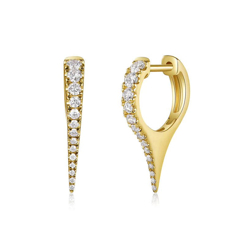 Short Diamond Spike Huggie