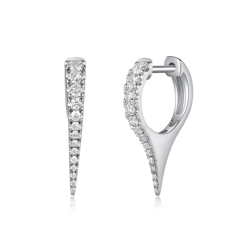 Short Diamond Spike Huggie