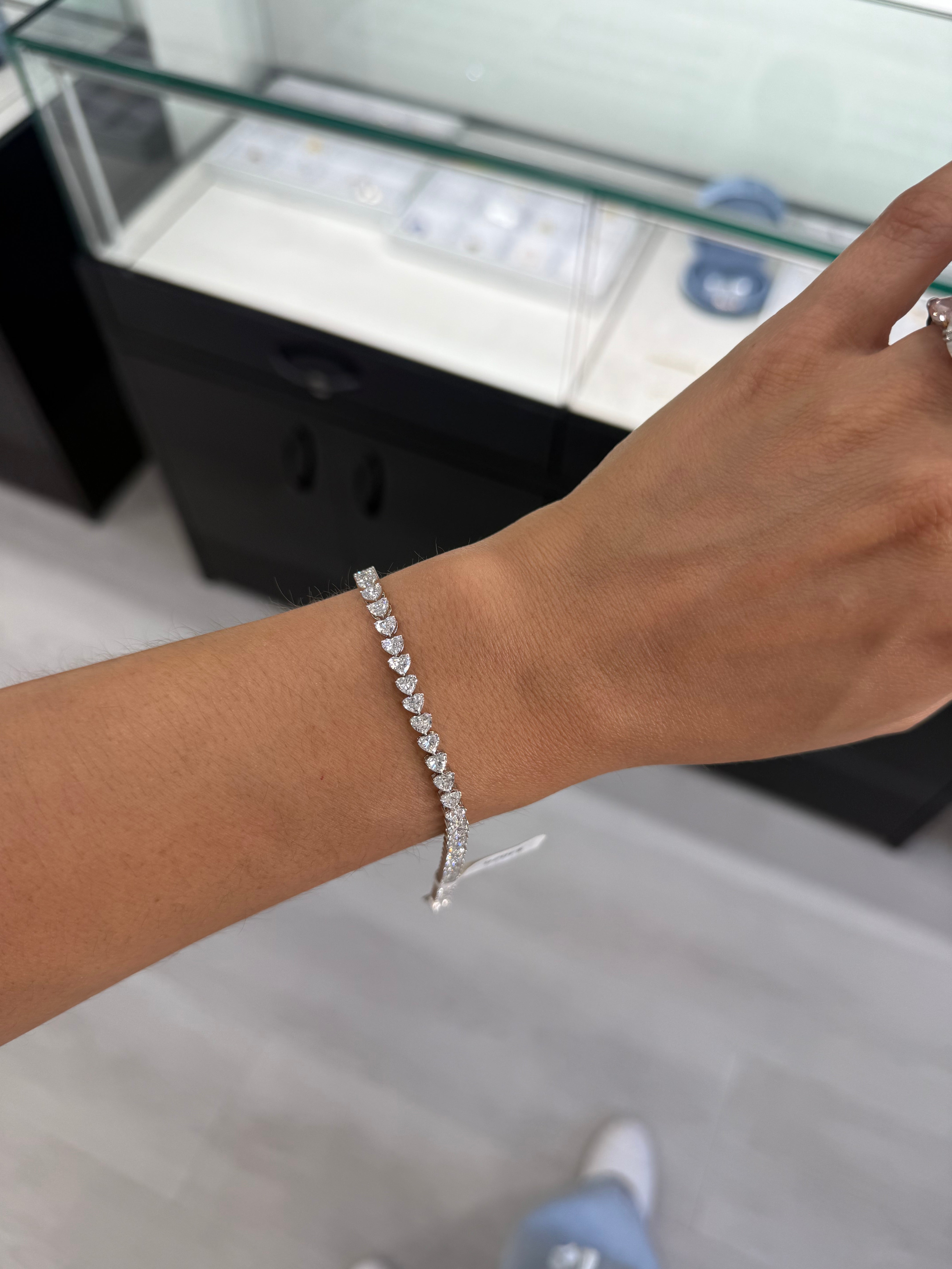 Hearts East to West Lab Tennis Bracelet