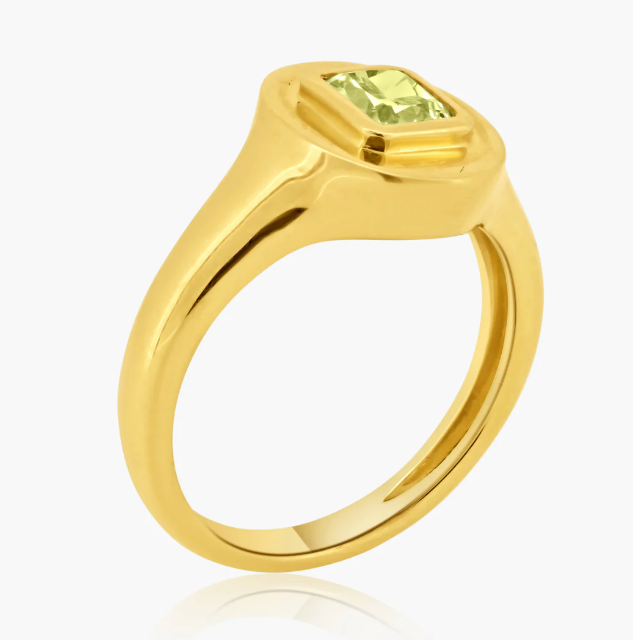 Yellow Diamond Signet Ring