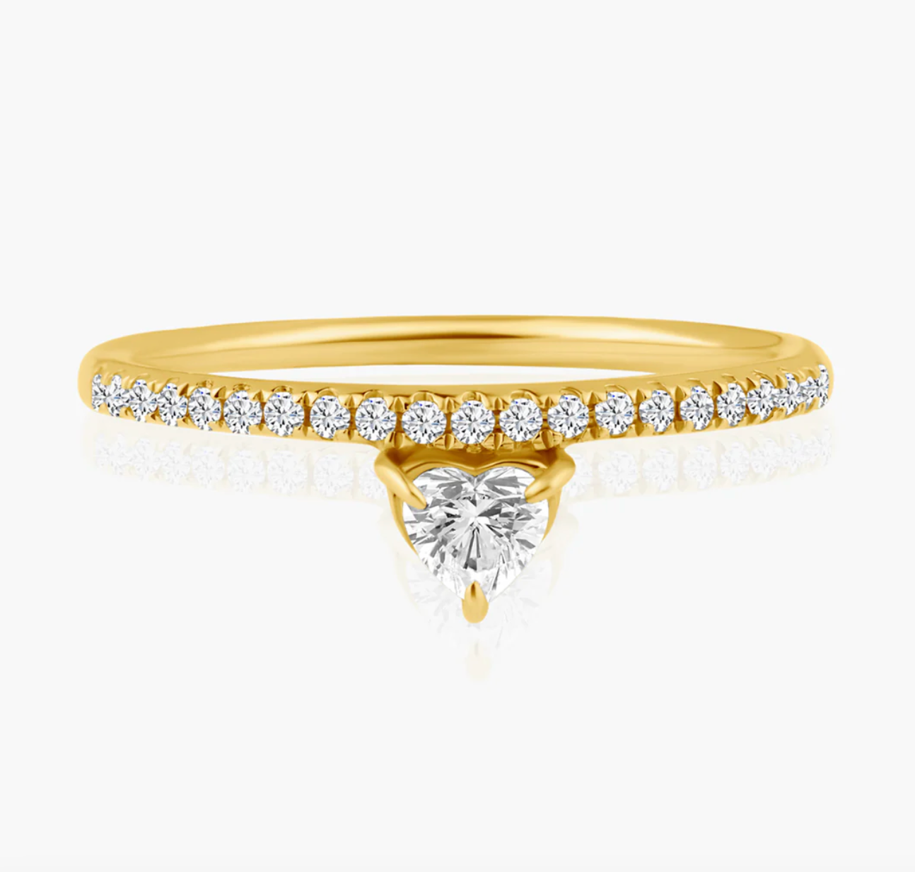 Pavé Band + Floating Diamond Ring