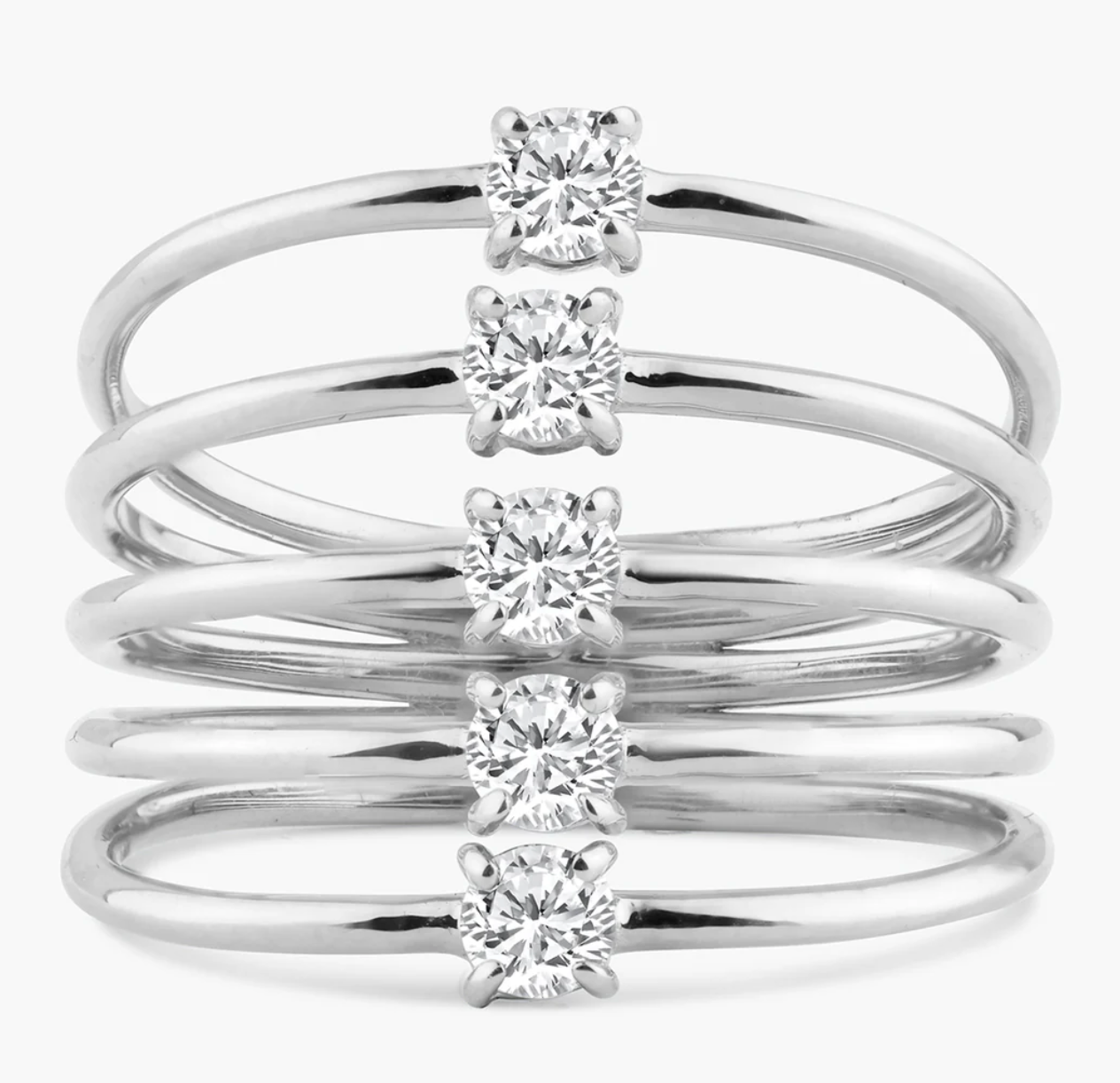 5 Diamond Coil Ring