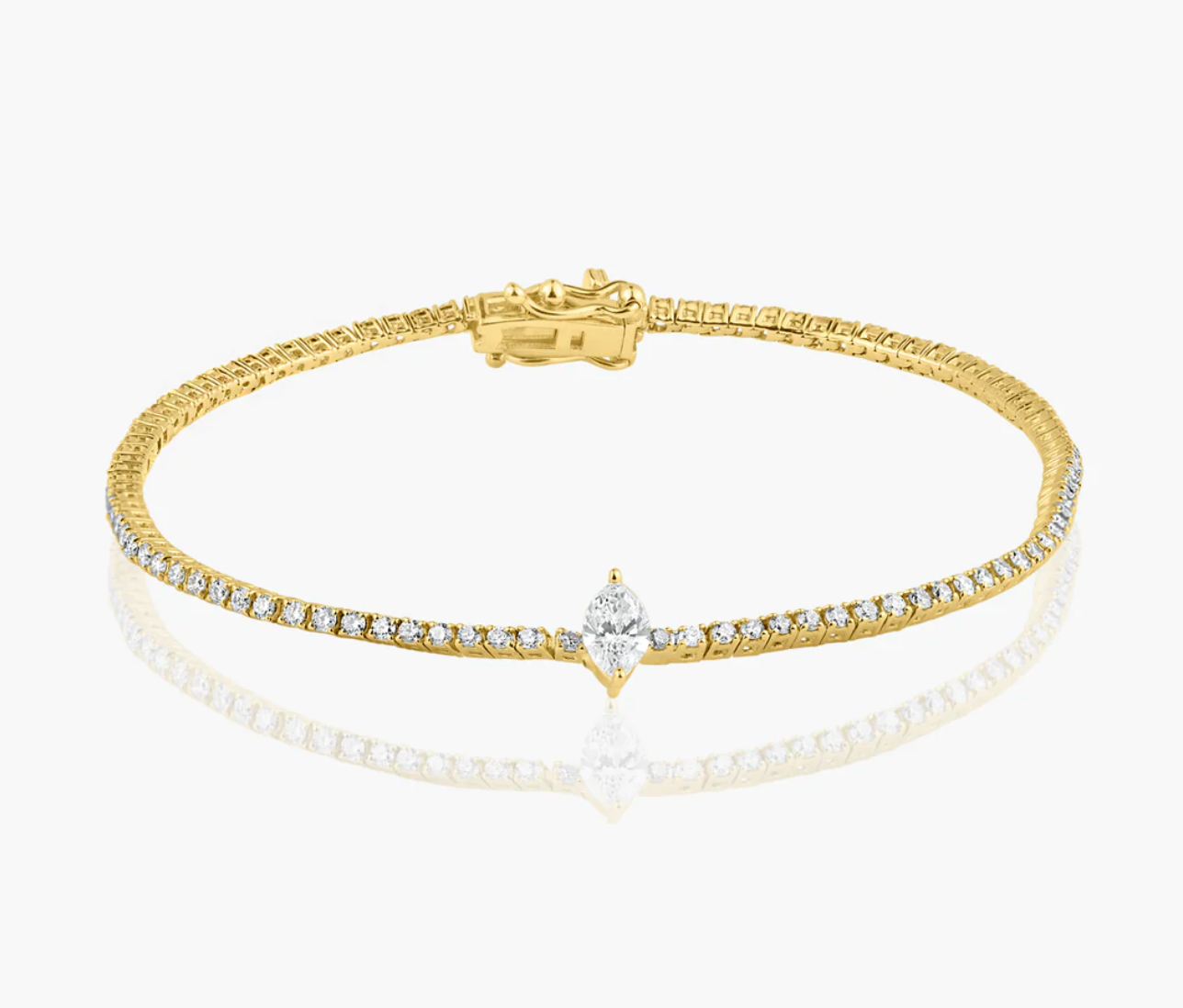 Fancy Cut Centered Tennis Bracelet