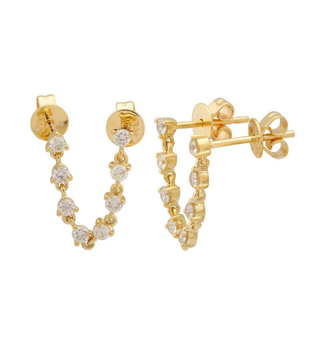 8 Diamond Chained Stud