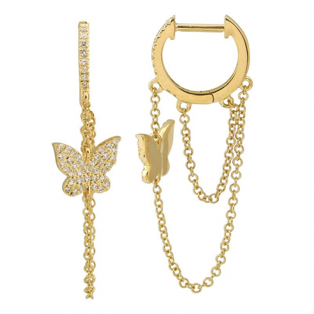 Chained Butterfly Huggie