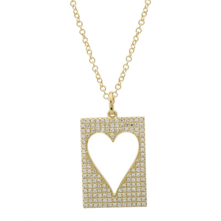 Cut Out Heart Pavé Tag Necklace