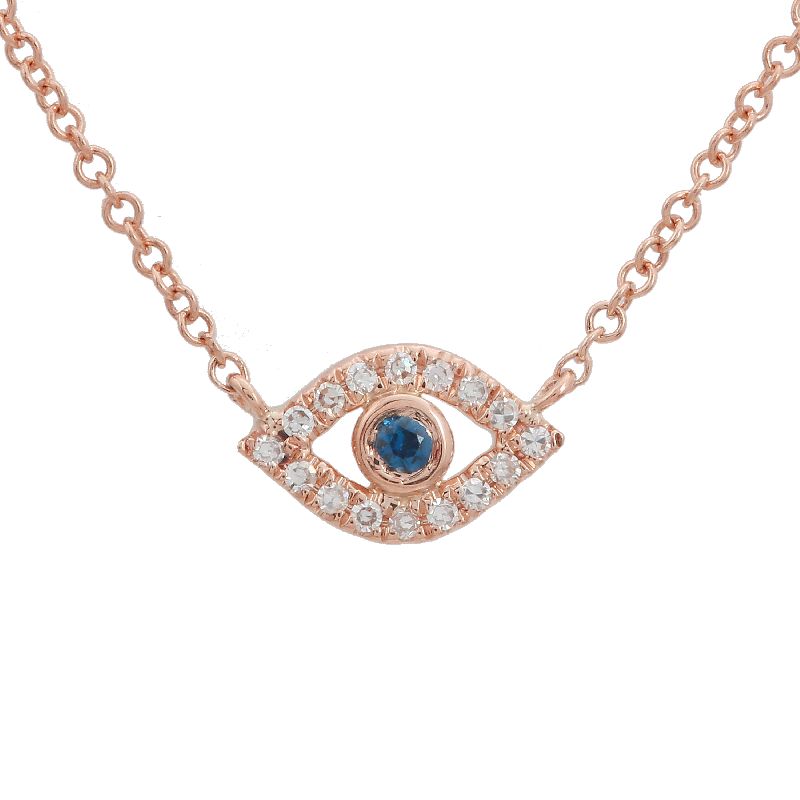 Micro Diamond + Sapphire Evil Eye