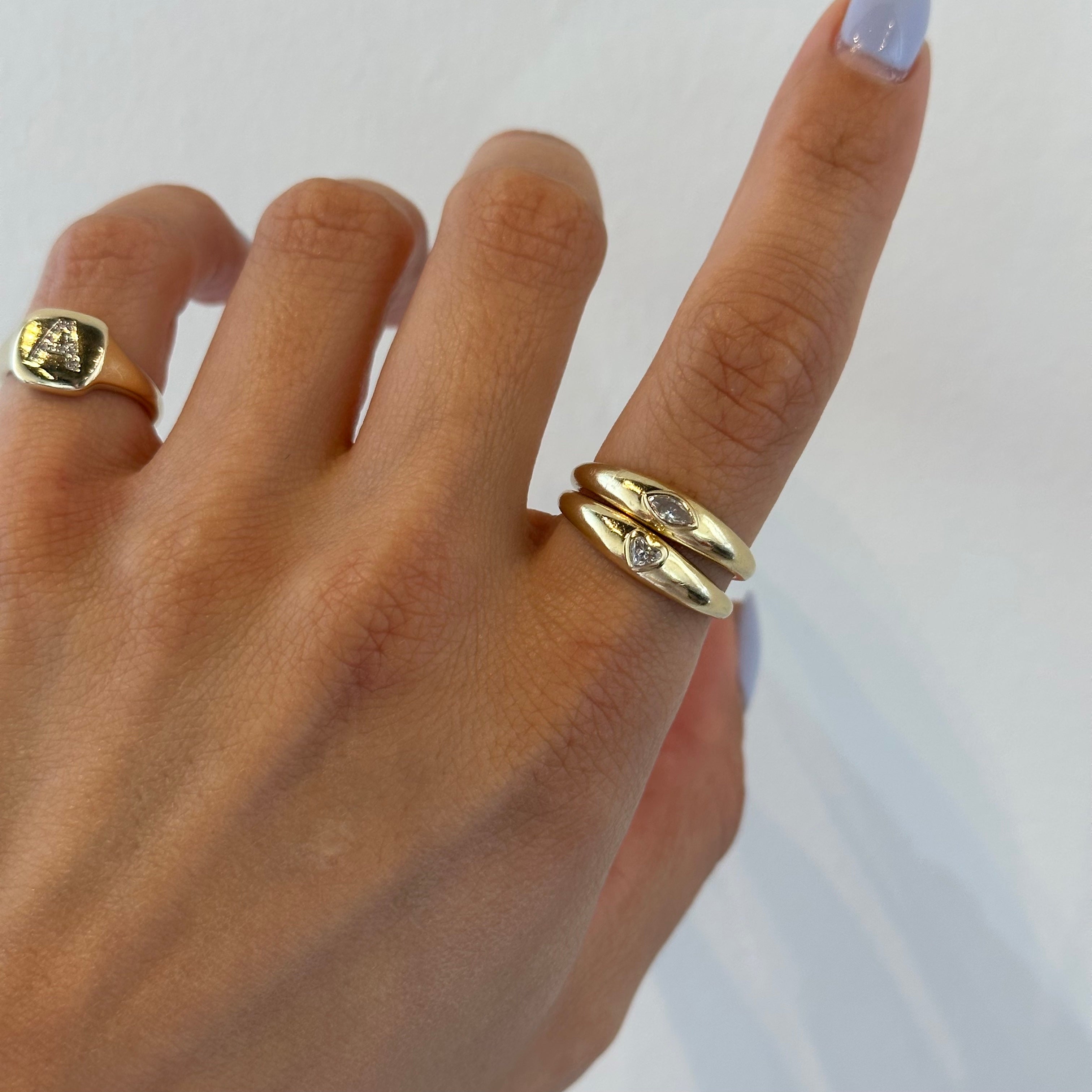 Fancy cut graduated dome ring