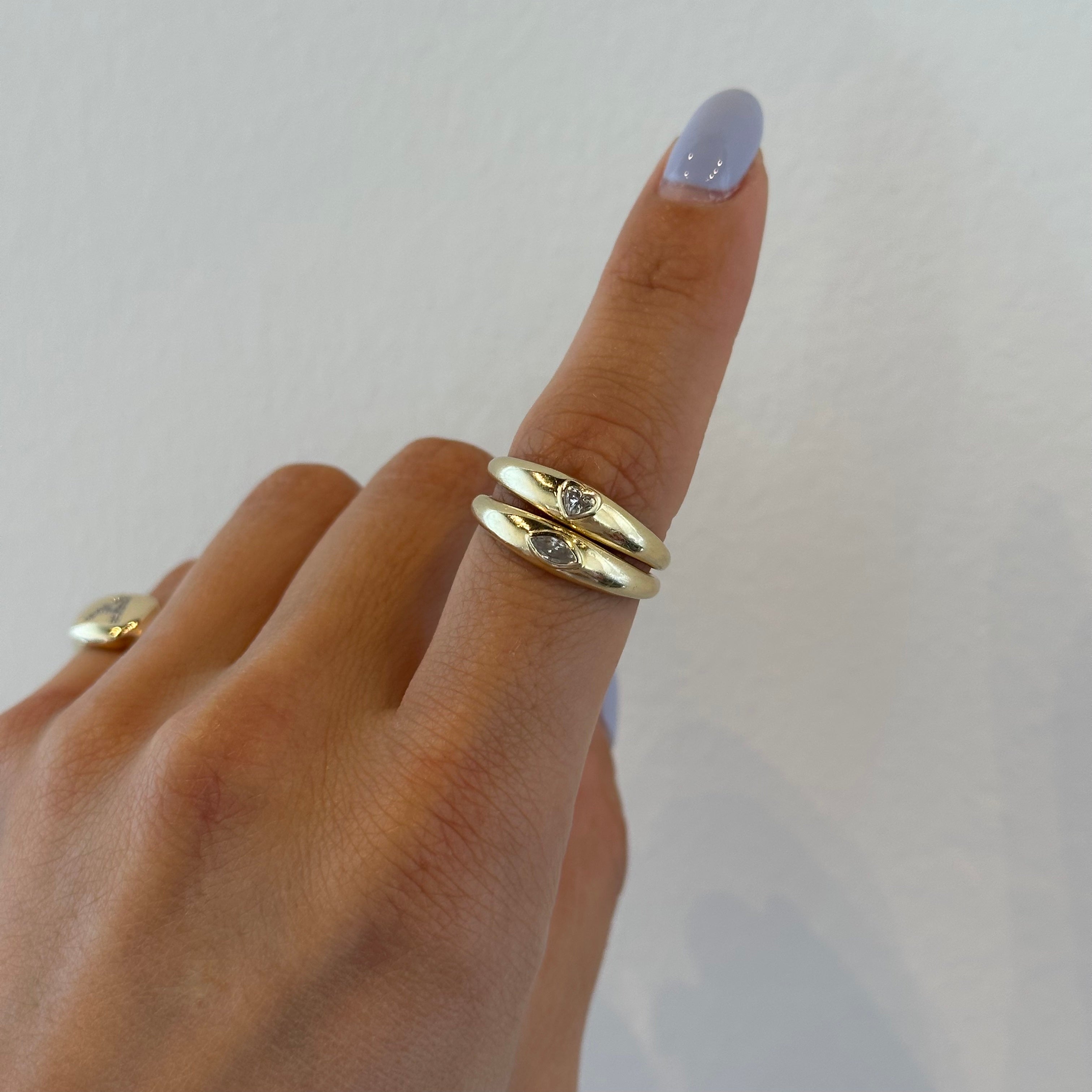 Fancy cut graduated dome ring