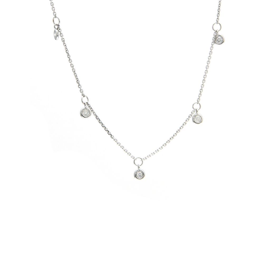 5 HANGING BEZELS NECKLACE