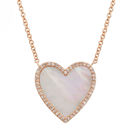 15mm Pavé Stone Heart Necklace