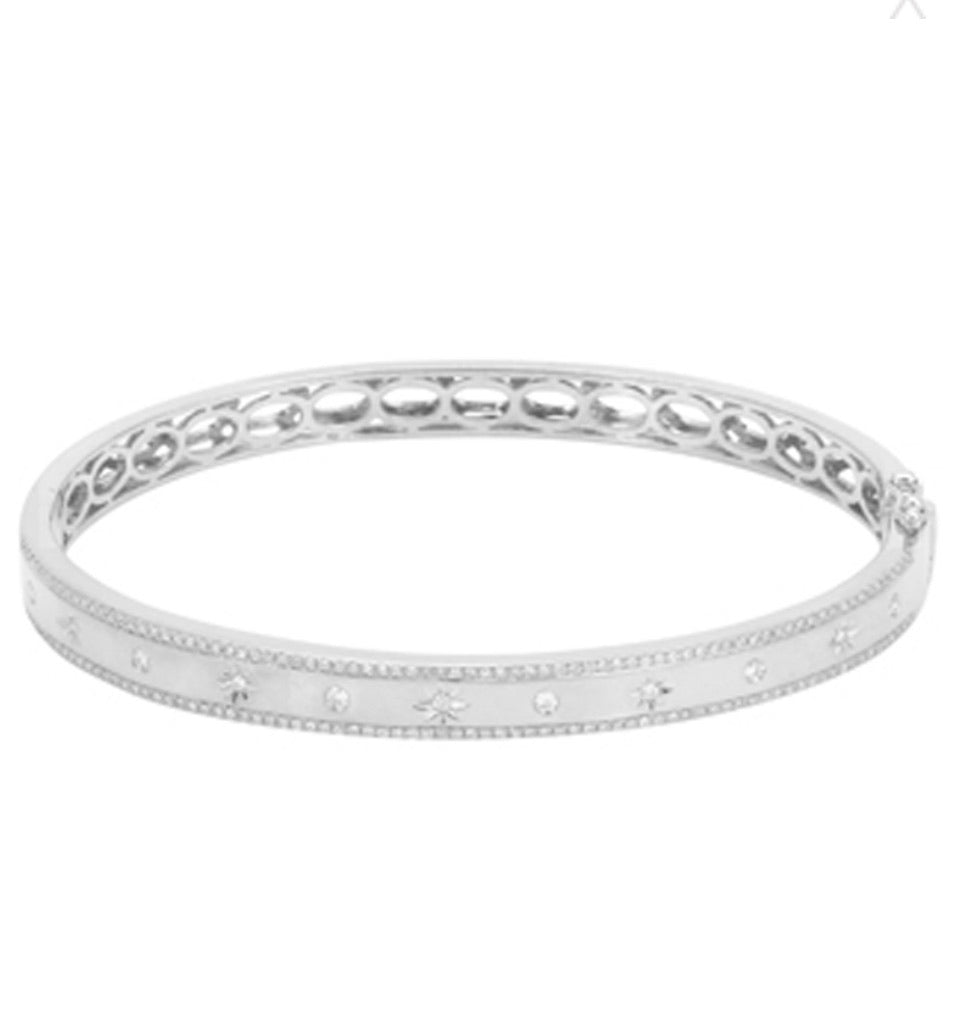 Star + Diamond Patterned Bangle