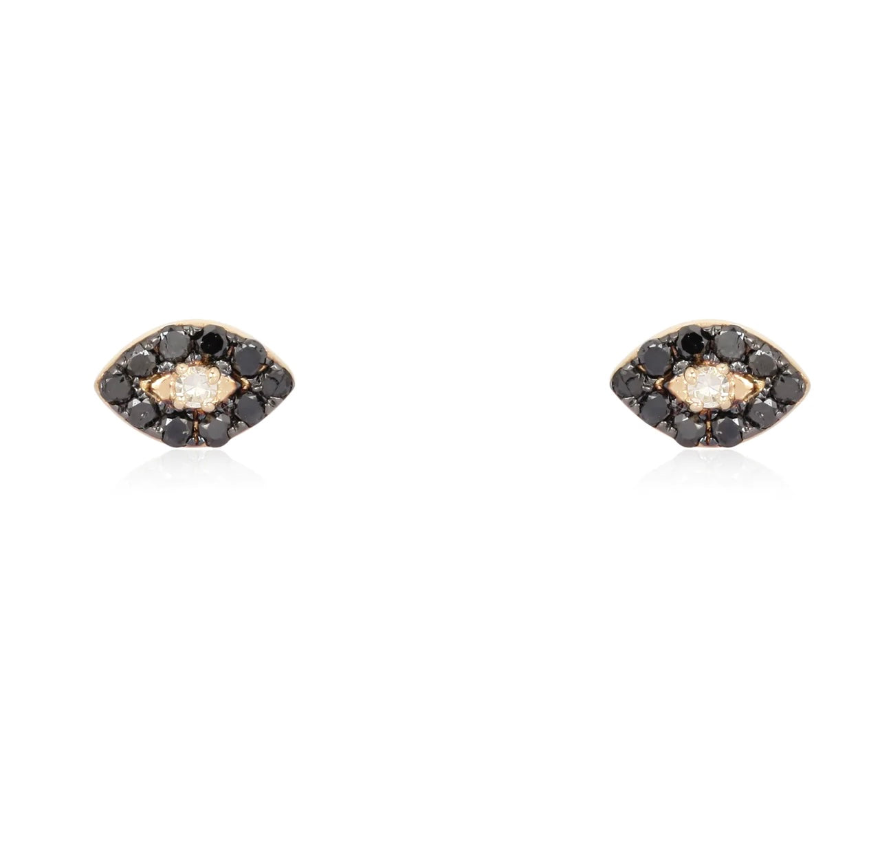 Black Diamond Evil Eye Studs