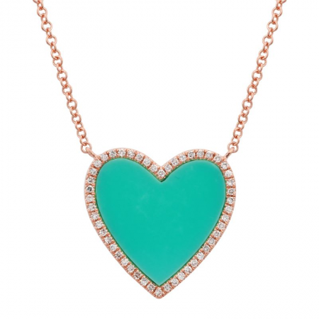 15mm Pavé Stone Heart Necklace