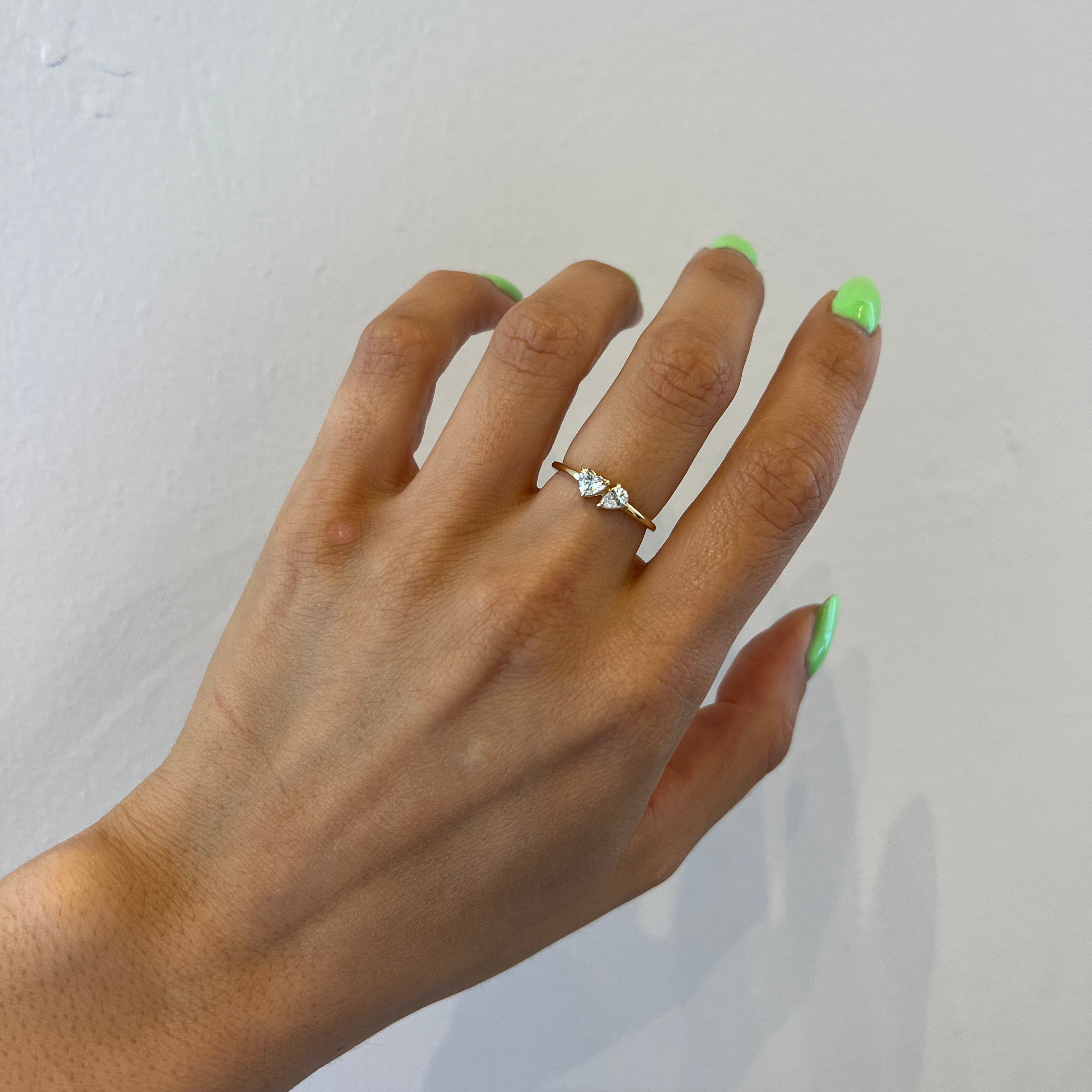 Heart + Pear Diamond Ring