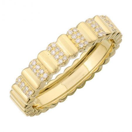 Diamond Pavé Fluted Band