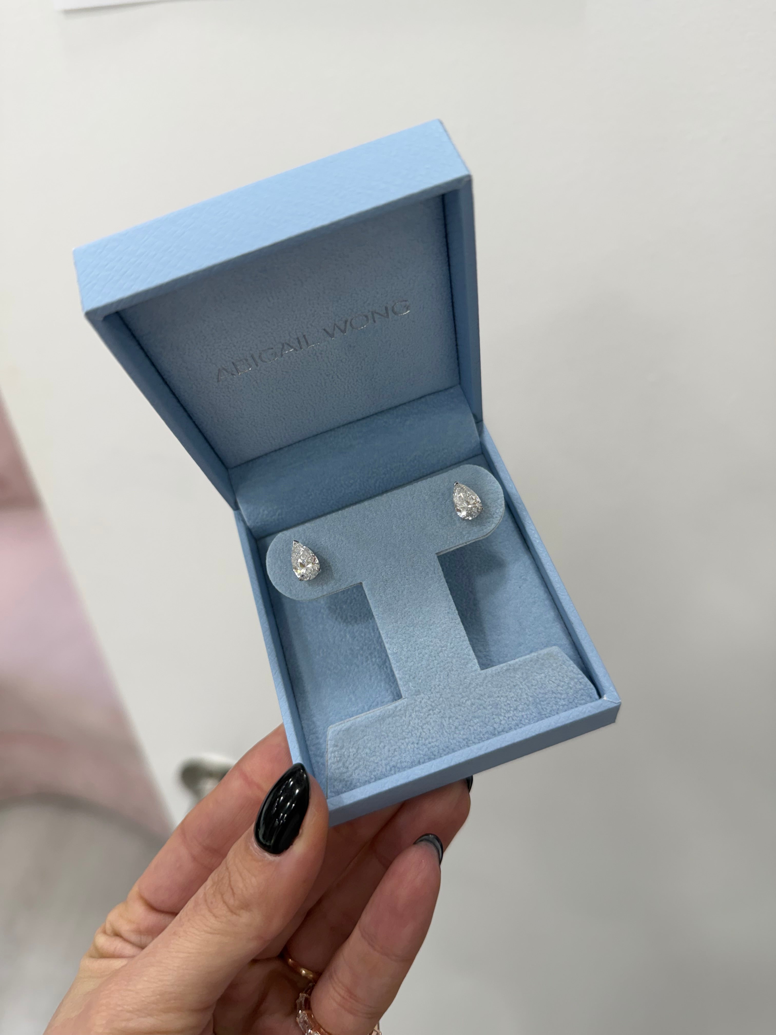2ct Pear Studs