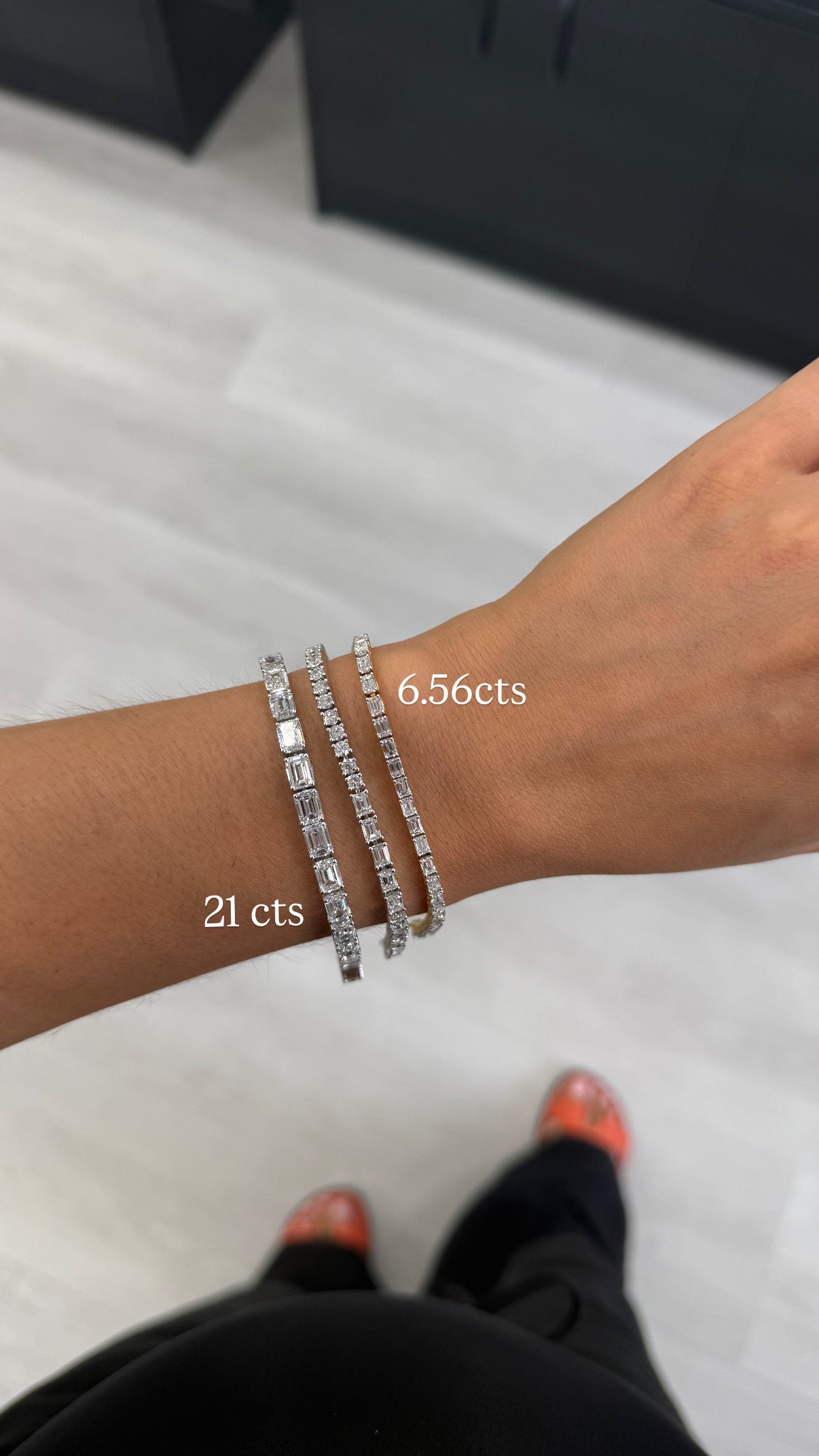 East to West Emerald Cut Lab Tennis Bracelet