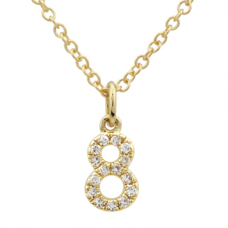 Mini Diamond Number Necklace