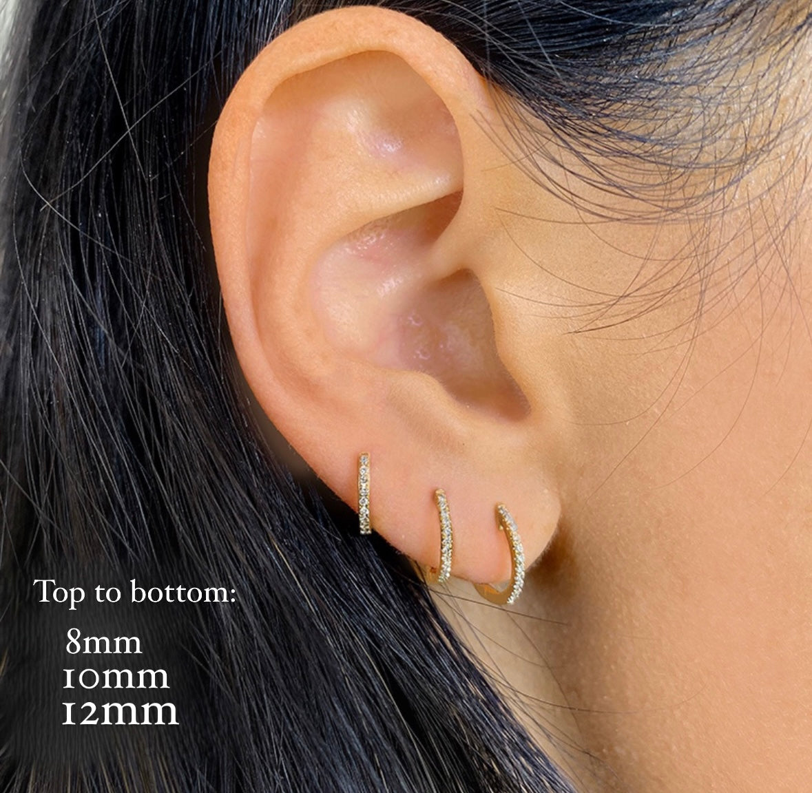 12mm Huggie Hoops