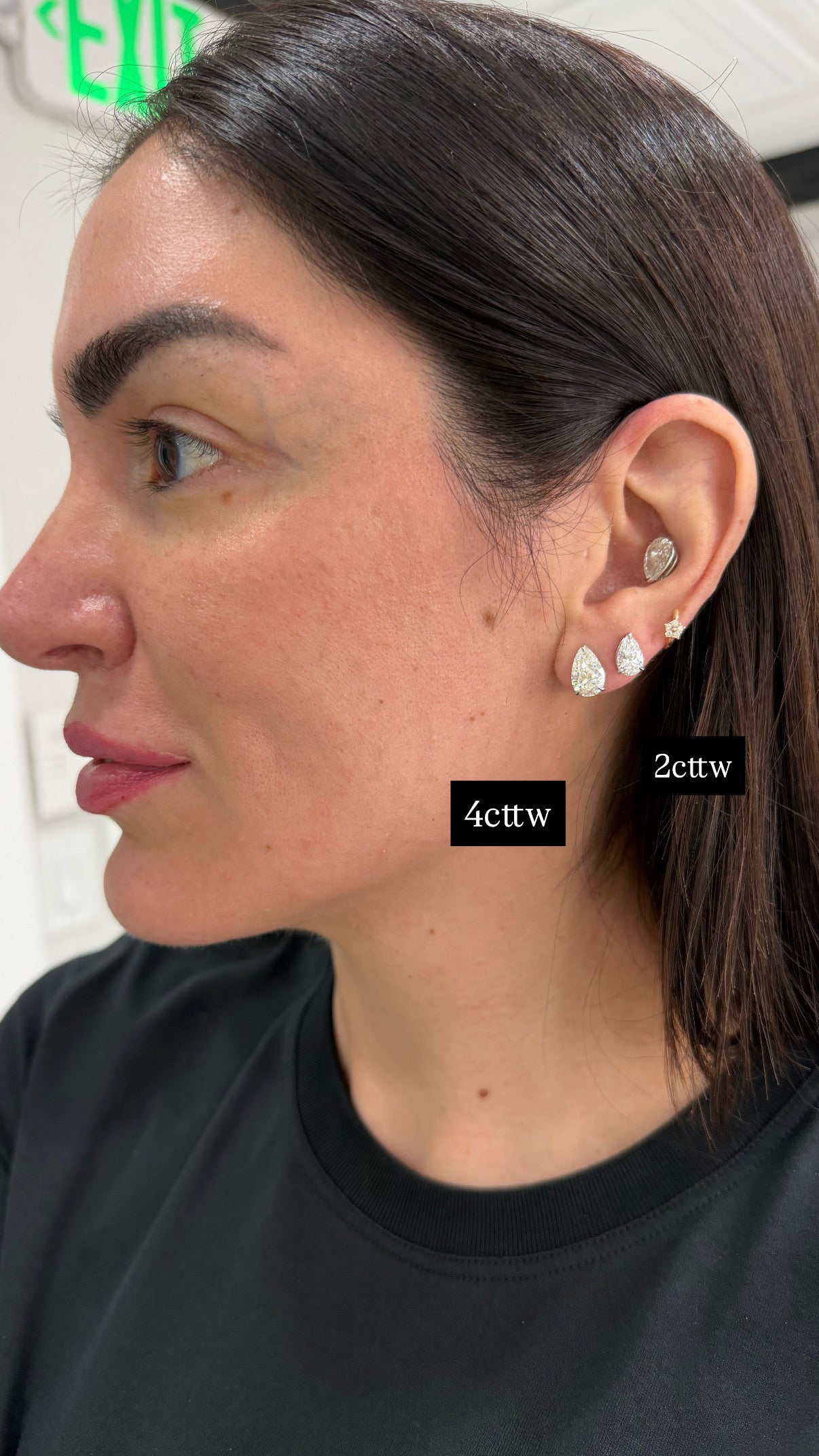 2ct Pear Studs