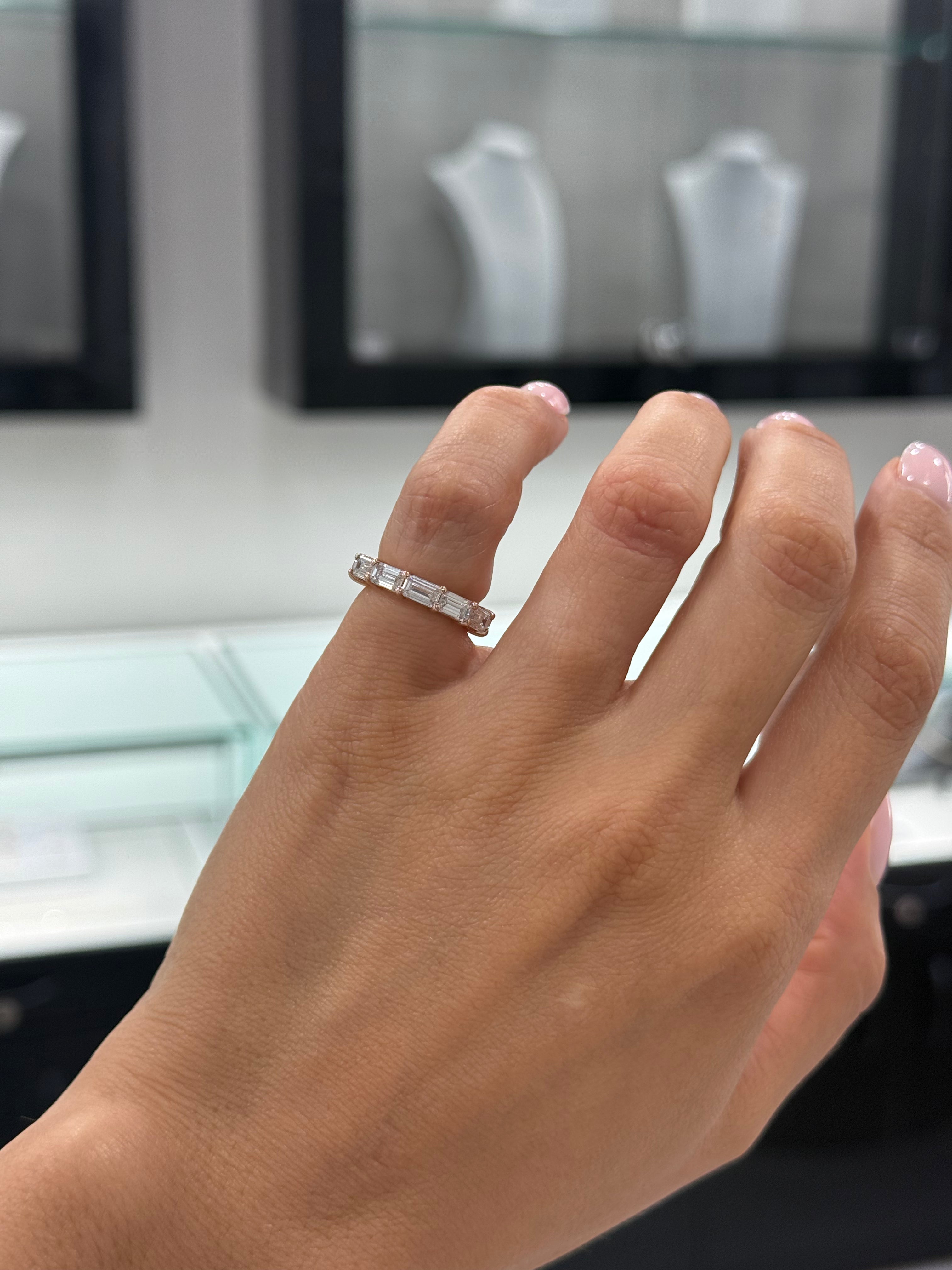East To West Emerald Cut Eternity