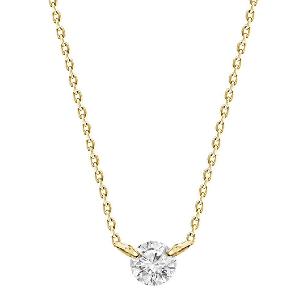 18k Floating Diamond Solitaire Necklace