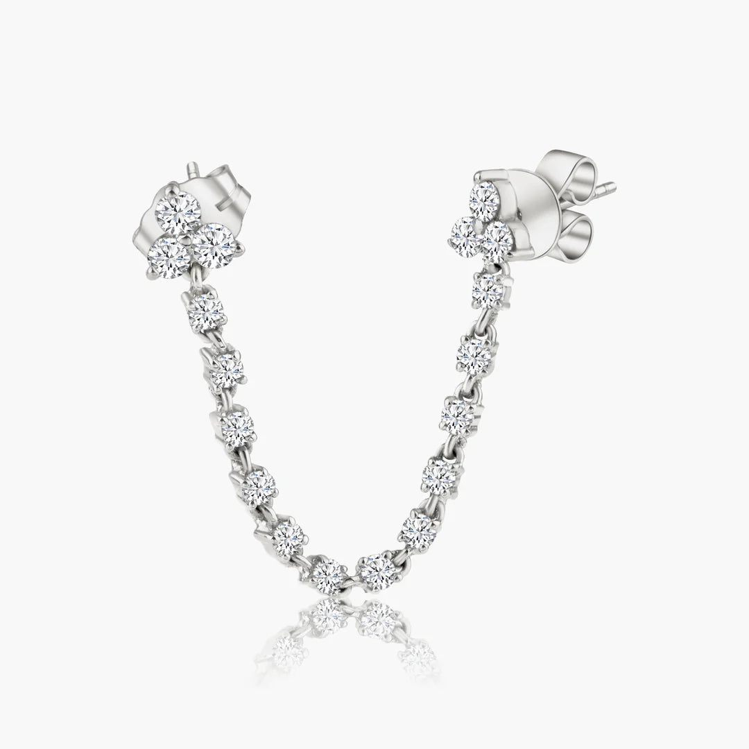 Diamond Chained Trio Studs