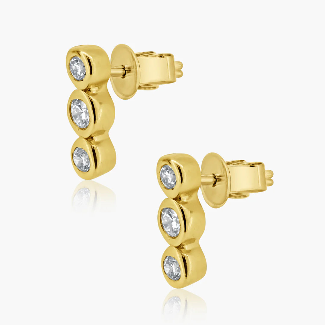Triple Bezeled Diamond Studs