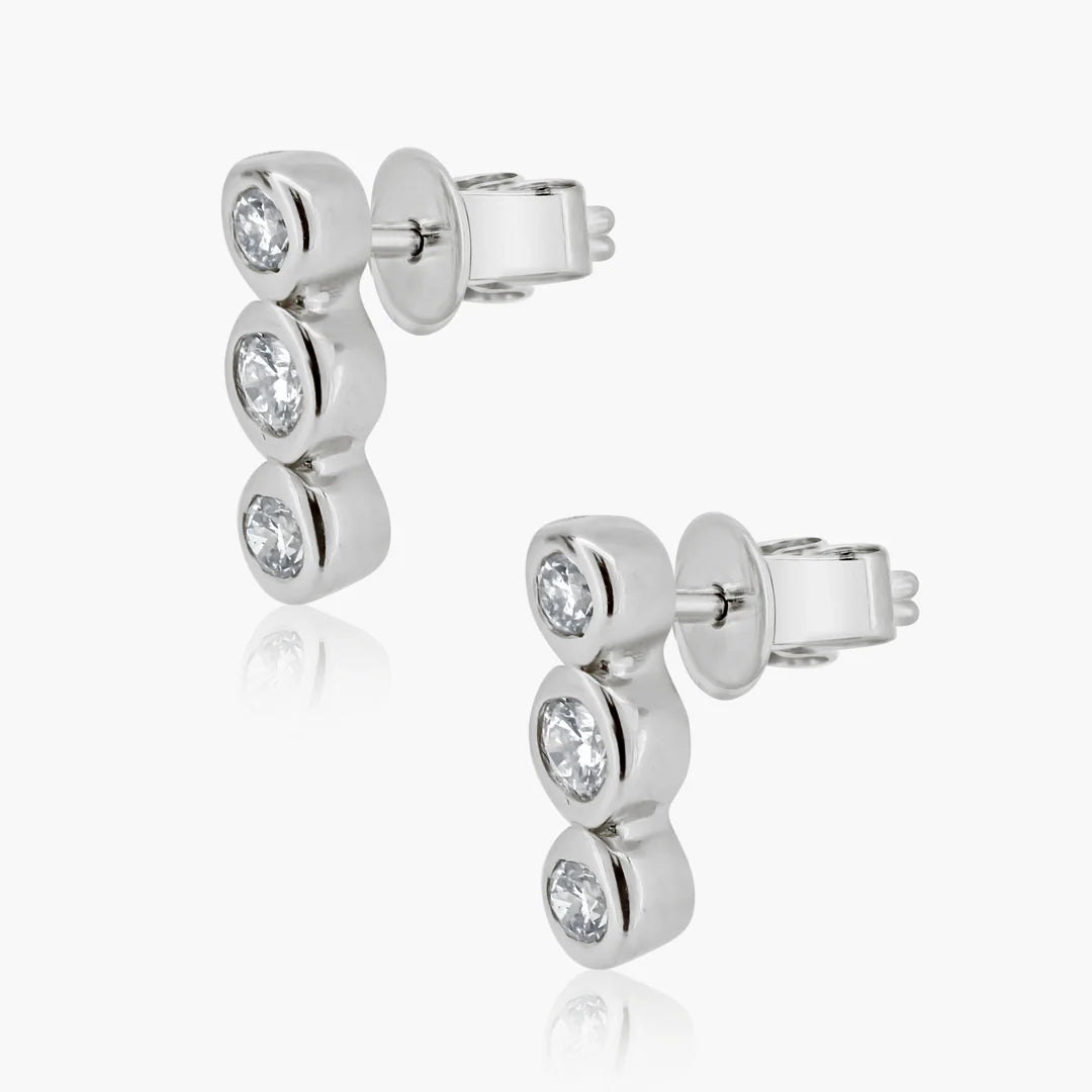 Triple Bezeled Diamond Studs