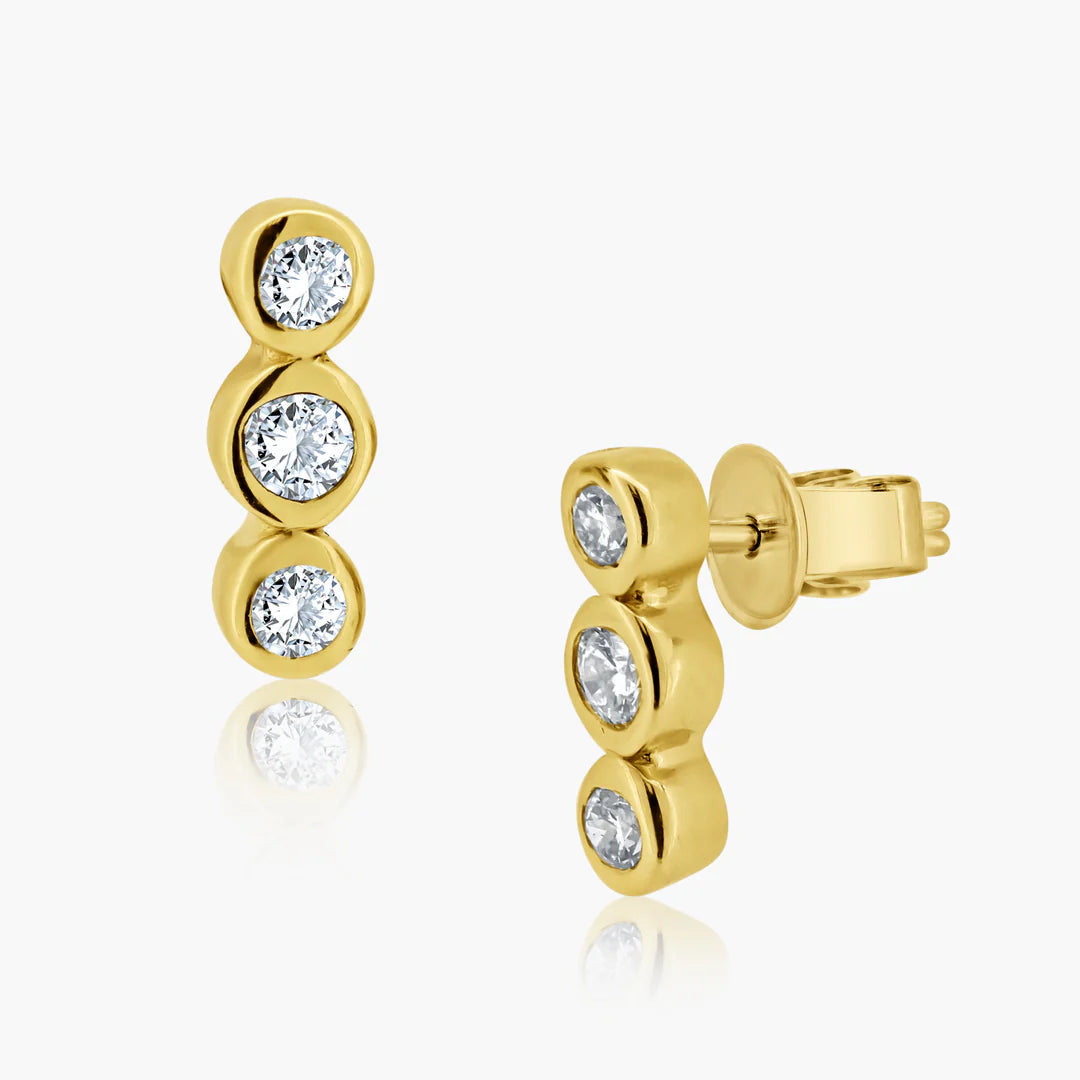 Triple Bezeled Diamond Studs