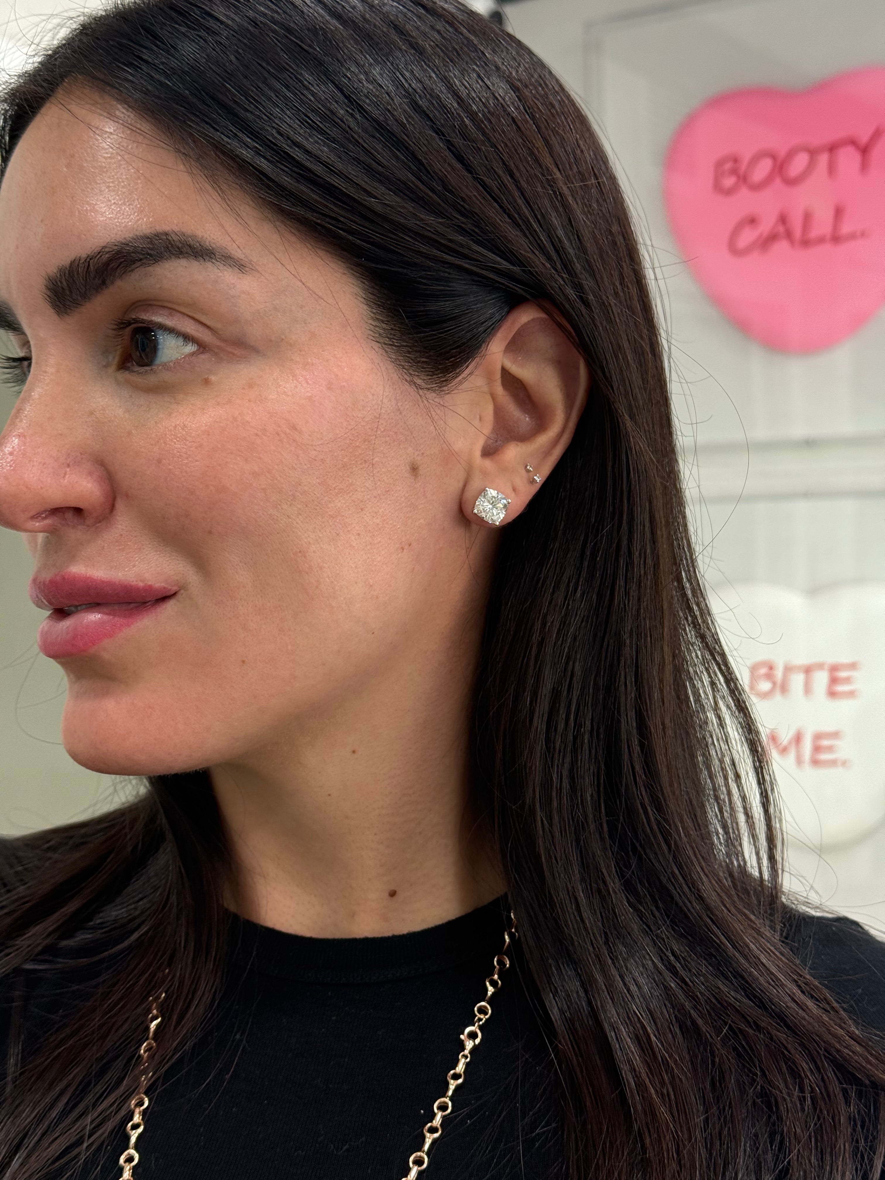 6.12ct Cushion Lab Diamond Studs