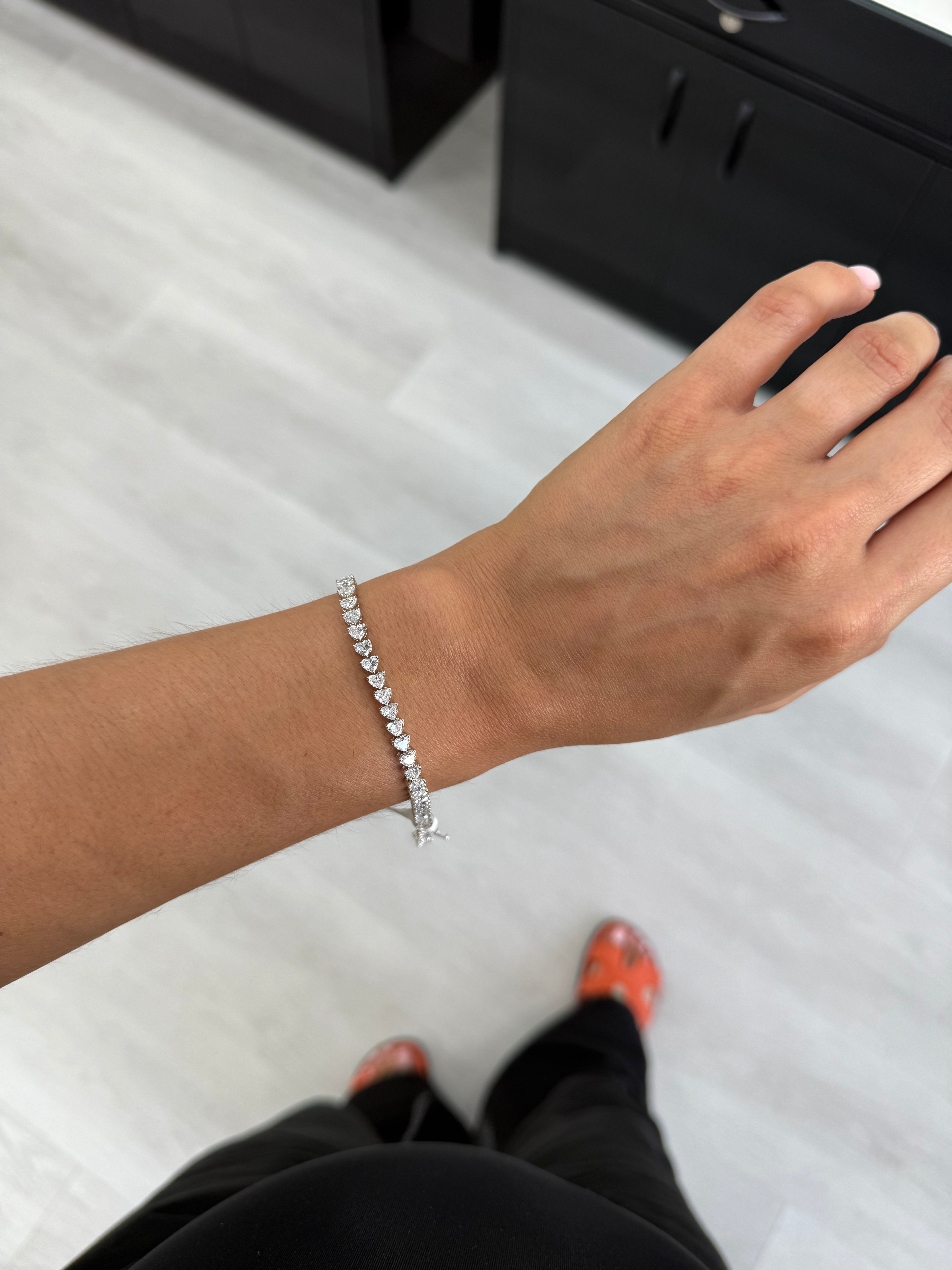 Hearts East to West Lab Tennis Bracelet